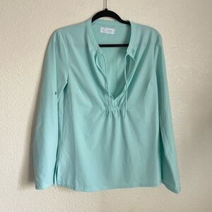 Carve Designs West Sunshirt Swim Coverup Roll Tab Sleeves S Aqua